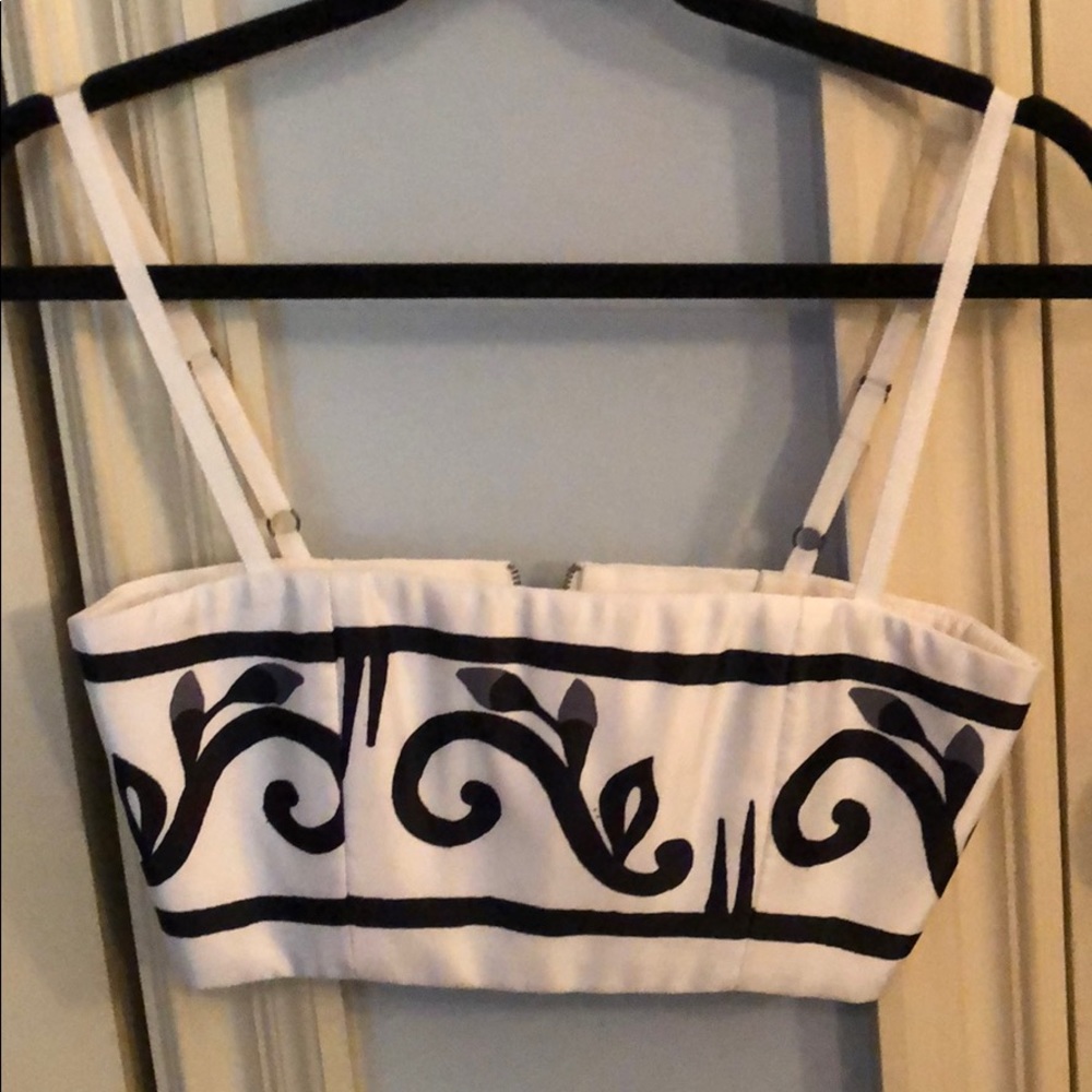 Alice & Olivia cropped bustier silk top